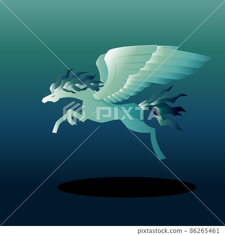 Legend Pegasus Winged Horse Spread Wings Fly Jump Fantasy Creature Cartoon 86265461