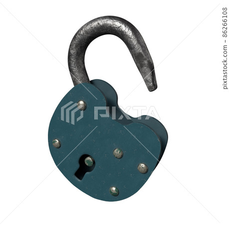 Metal Padlock with Keyhole. 3D Illustration.... - Stock Illustration ...
