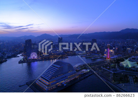 Kobe night view-aerial photography- Kobe night view-aerial photography- 86266623
