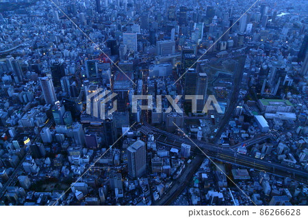 Umeda night view-aerial photography- Umeda night view-aerial photography- 86266628