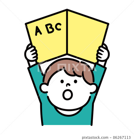 Illustration material of boy reading a book 86267113
