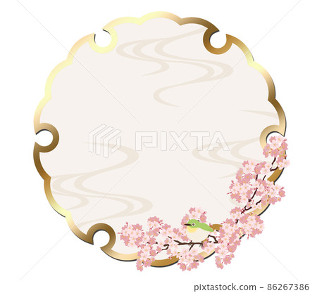 Snow ring frame (Sakura and Japanese white-eye) 86267386