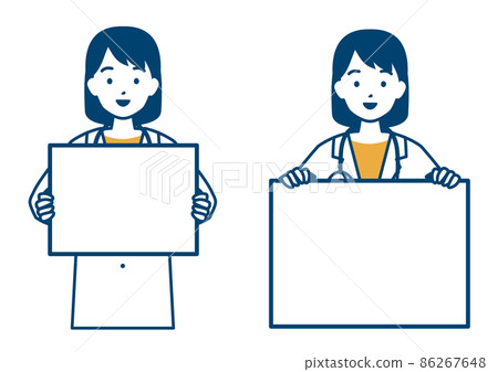 有一個女醫生的姿勢面板 有一個女醫生的姿勢面板 86267648