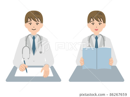 Doctor's pose, reading a book, studying Doctor's pose, reading a book, studying 86267659