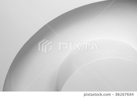 Abstract minimal architecture fragment, white round design Abstract minimal architecture fragment, white round design 86267684