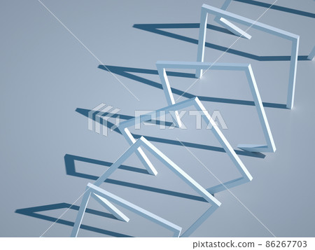 Abstract geometric installation, white square frames 3 d Abstract geometric installation, white square frames 3 d 86267703