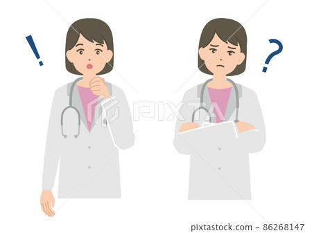一位女醫生的姿勢令人驚訝和困擾 一位女醫生的姿勢令人驚訝和困擾 86268147