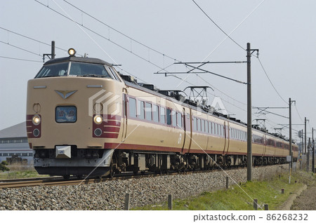 Hokuriku Main Line Nonoichi-Matto JR West 485 Series A10 formation (Kyoto) Raicho 86268232