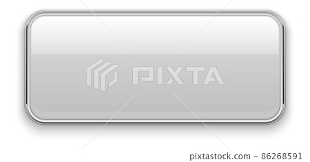 White chrome button. Rectangle shiny blank mockup White chrome button. Rectangle shiny blank mockup 86268591