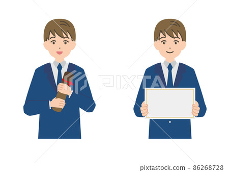 Businessman's pose graduation certificate 86268728