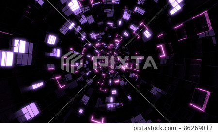 VJ Tunnel Cube Cyberspace Digital Purple [There is another Ver] 86269012