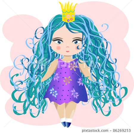 Cute little princess girl. Fashion illustration for kids. 86269253
