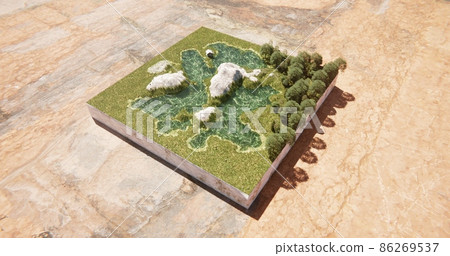 Diorama house by the lake near the forest 3d-rendering Diorama house by the lake near the forest 3d-rendering 86269537