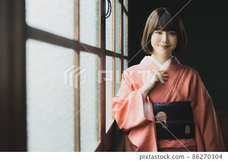 Red Edo Komon Kimono Red Edo Komon Kimono 86270304