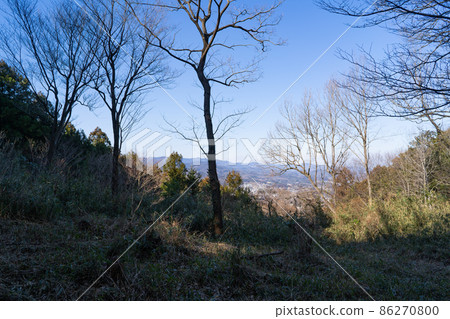View from near the summit of Mt. Sengen (Mt. Asama in the distant view) (Ogawa Town, Saitama Prefecture) 86270800