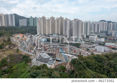 the under construction site at Tseung Kwan O to Lam Tin Tunnel 23 Jan 2022 86271082