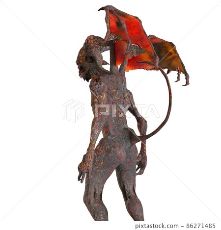 Demon isolated in white background 3d illustration 86271485