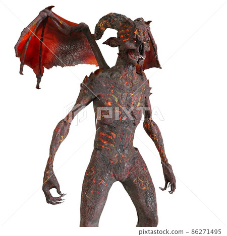 Demon isolated in white background 3d illustration 86271495