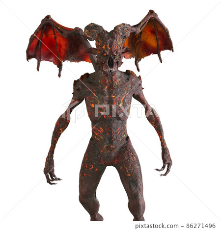 Demon isolated in white background 3d illustration 86271496