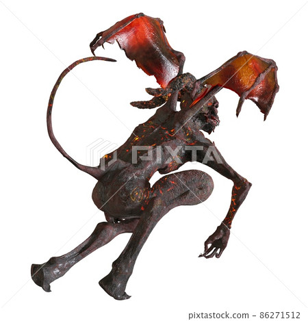 Demon isolated in white background 3d illustration 86271512