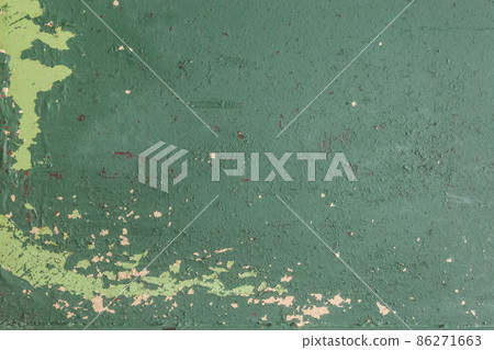 Peeling green paint abstract pattern with old, worn metal texture weathered iron dirty background rough steel grunge 86271663