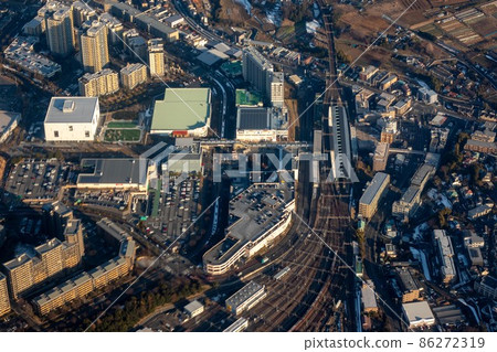 Aerial view of the vicinity of Wakabadai Station on the Keio Line 86272319