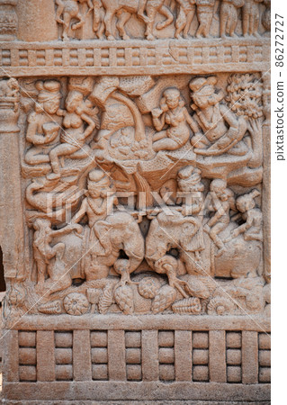 Stupa No 1, North Gateway, Right Pillar, Front Face Panel 5 Stupa No 1, North Gateway, Right Pillar, Front Face Panel 5 86272727