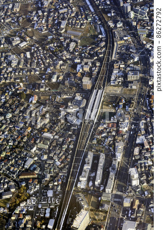 Aerial view of the vicinity of Inagi Naganuma Station on the Nambu Line 86272792