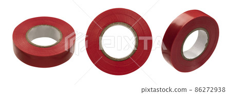 Insulation tape in different angles on a white background Insulation tape in different angles on a white background 86272938