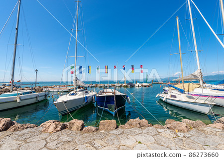 Port of Cisano di Bardolino - Small village on Lake Garda Veneto Italy 86273660