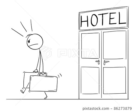 Unhappy Guest, Client or Tourist is Leaving... - Stock Illustration  [86273879] - PIXTA