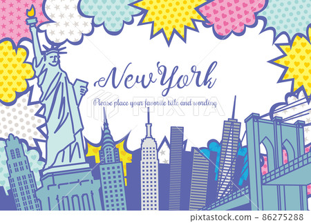 Pop art style New York cityscape background illustration Pop art style New York cityscape background illustration 86275288