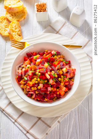 russian vinaigrette, salad of diced cooked veggies russian vinaigrette, salad of diced cooked veggies 86275412