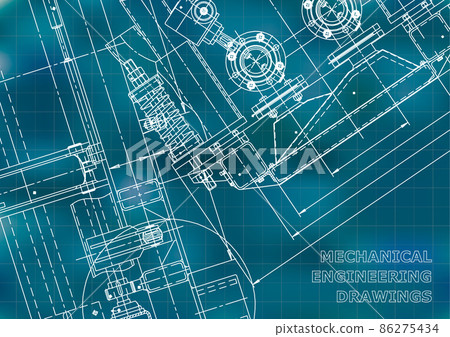 Mechanical engineering drawings. Background for inscription 86275434