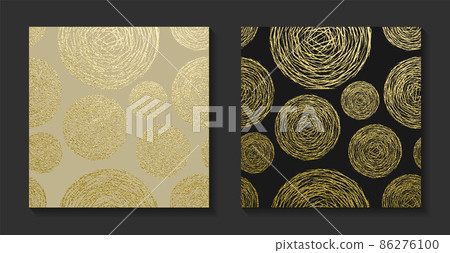 Golden luxury backgrounds set. Vintage vector illustration. 86276100