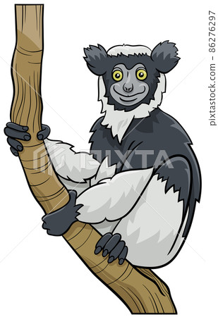 cartoon indri comic animal character 86276297