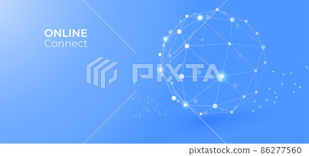Network connected with line dot background, Digital network technology, Vector art illustration Network connected with line dot background, Digital network technology, Vector art illustration 86277560
