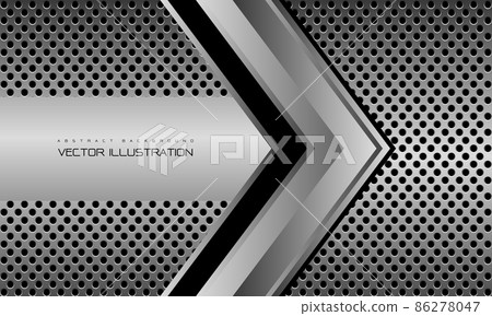 Abstract silver grey arrow direction geometric on circle mesh design modern luxury futuristic background vector 86278047