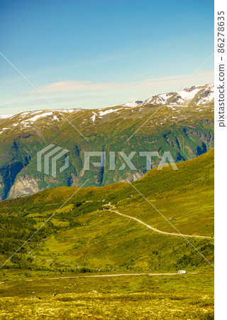 Mountains landscape. Route Aurlandsfjellet Norway Mountains landscape. Route Aurlandsfjellet Norway 86278635
