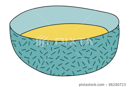 Doodle cartoon style yellow sweet honey in blue bowl vector illustration. Bar restaurant menu ads, poster, card, farmers market food decor, website design or stickers Doodle cartoon style yellow sweet honey in blue bowl vector illustration. Bar restaurant menu ads, poster, card, farmers market food decor, website design or stickers 86280723