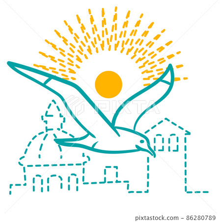 seagull flying over the country seagull flying over the country 86280789