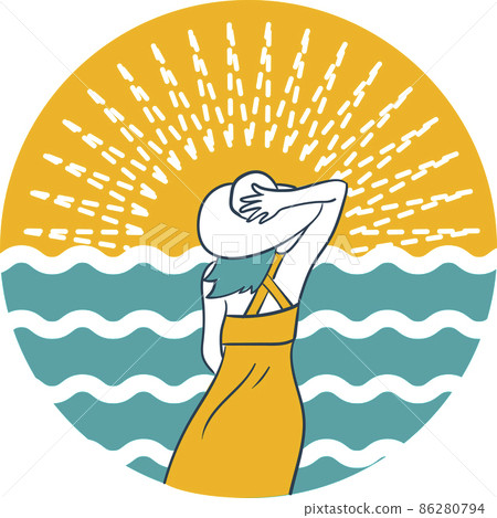 girl looking at the sea girl looking at the sea 86280794