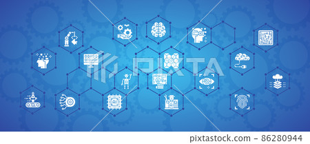 Artificial Intelligence vector illustration. Robotics, Chatbot, Database, Big Data banner concept for website design or landing web page Artificial Intelligence vector illustration. Robotics, Chatbot, Database, Big Data banner concept for website design or landing web page 86280944