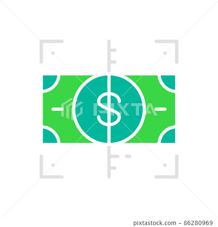 Vector verification money, check cash white line icon. Vector verification money, check cash white line icon. 86280969