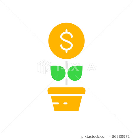 Vector money tree, financial investments, save money, invest white line icon. Vector money tree, financial investments, save money, invest white line icon. 86280971
