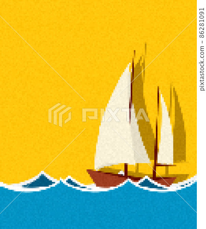 Pixel art sailing ship Pixel art sailing ship 86281091