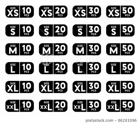 Size and Quantity vector information sign 86281096