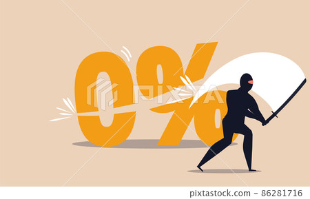Zero percentage bank commission and budget money. Economic discount and government finance risk vector illustration concept. Business collapse and limited loan. Market investment and price off Zero percentage bank commission and budget money. Economic discount and government finance risk vector illustration concept. Business collapse and limited loan. Market investment and price off 86281716