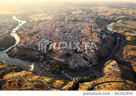 Aerial view historical city of Toledo. Spain 86282993
