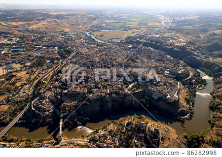 Aerial view historical city of Toledo. Spain Aerial view historical city of Toledo. Spain 86282998